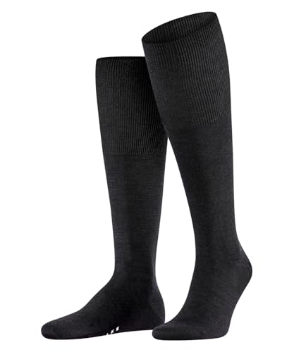 FALKE Men's Airport Knee-High Socks, Breathable, Merino Wool Cotton, Light Formal Socks, Work or Leisure Clothing, Black (Black 3000), 11-12, 1 Pair - Image 1
