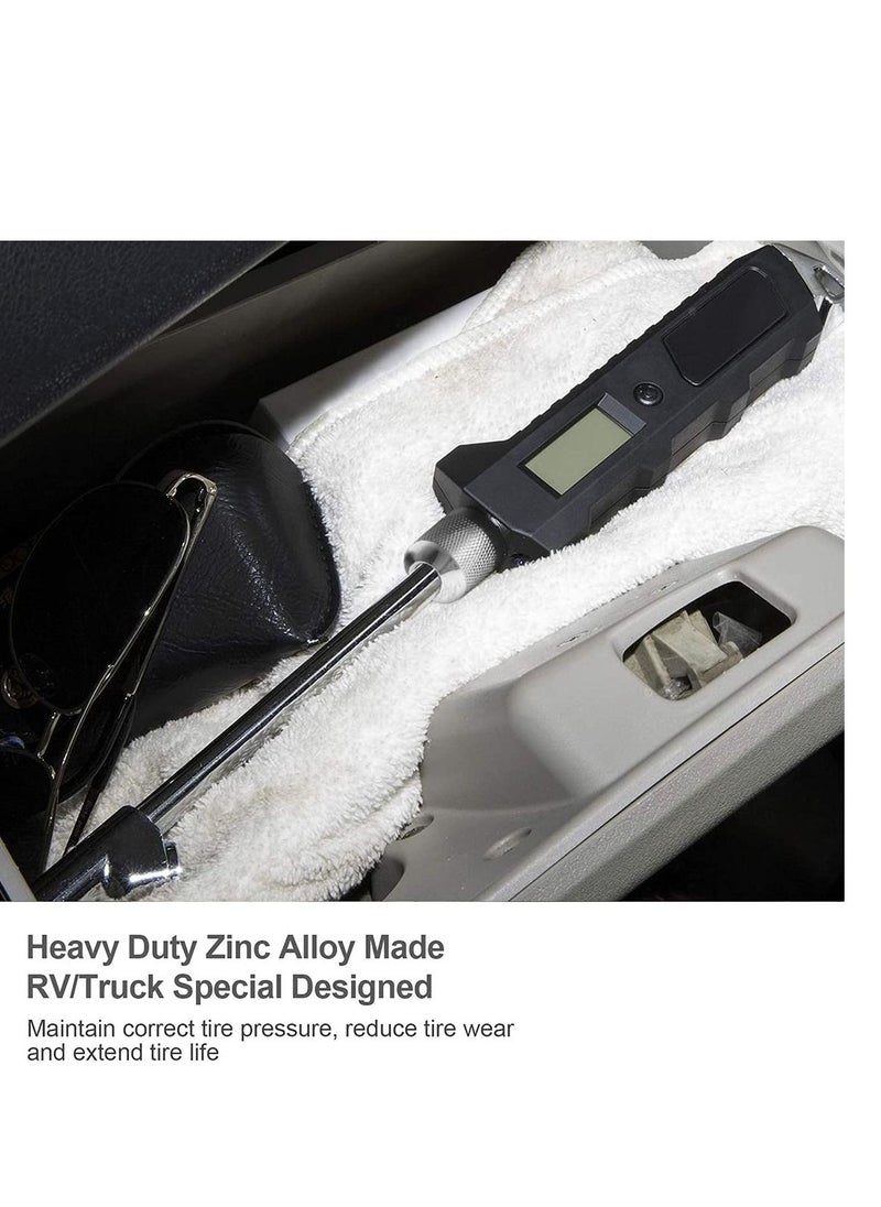 Y&D Digital Tire Pressure Gauge 230 PSI Heavy Duty Dual Head for Truck and RV with Backlit LCD Flashlight Keyring Tyre Air Inflator With Flexible Hose Cars Motorbike  - Image 5