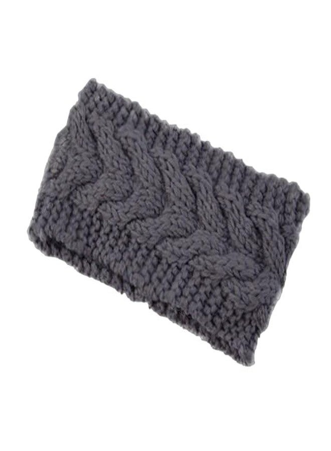 Krystle Winter Headband for Men and Women Head Wrap Soft Fleece Knitted Woolen Warm Hair Band Unisex Acrylic Skull Stretchy Earwarmer Earmuffs Hair Accessory (Grey) - Image 4