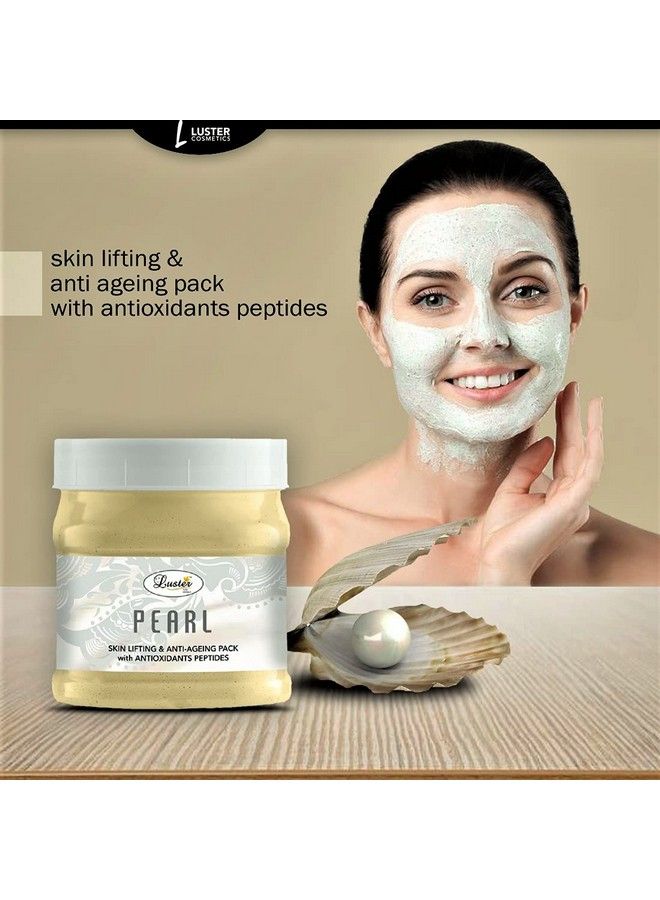 LUSTER طقم الوجه باللؤلؤ؛ يساعد على التغذية العميقة؛ مقشر الوجه باللؤلؤ؛ كريم تدليك باللؤلؤ؛ جل تدليك باللؤلؤ؛ قناع وجه باللؤلؤ؛ طقم الوجه باللؤلؤ للنساء والرجال؛ خالي من البارابين 500 مل (عبوة من 4). - Image 4