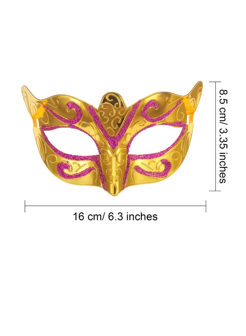 SYOSI 12 Pieces Mardi Gras Masks Shining Plated Gold Masquerade Mask Wedding Props Party Costume Accessory - Image 4