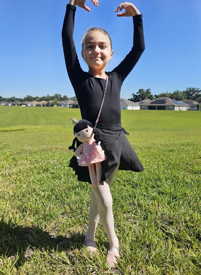 Stelle Ballet Leotards for Girls Long Sleeve Dance Dress Outfit Combo with Skirt and Tights (Toddler/Little Kid/Big Kid), 2-black (Long Sleeve), 8 years - Image 4