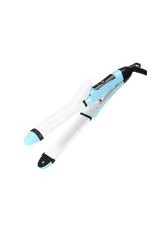 WYBOT 2 in 1 Mini Hair Straightener and Curler, Portable Ceramic Hair Curler Flat Iron for Women Hair Styling, US Plug(Blue)  - Image 2