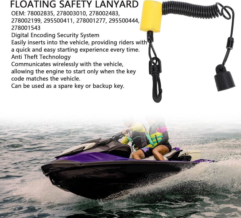 Floating Safety Lanyard, Digital Encoded Security System Key with Anti Theft Technology and Speed Control, Replacement for Sea Doo All Model 2014 and Prior - Image 4