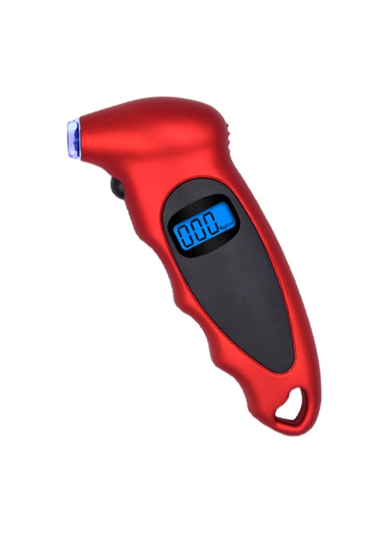 Loquat Car high-precision car tire pressure monitoring barometer digital display tire pressure gauge electronic digital display tire pressure gauge Suede Red