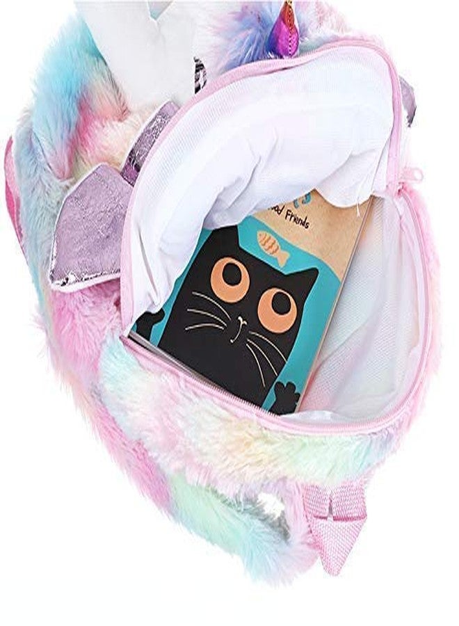 S4SQUARE ENTERPRISE Â® Kids School Backpack For Picnic/Tuition & School Use. (3D Unicorn Fur Bag pack) - Image 2