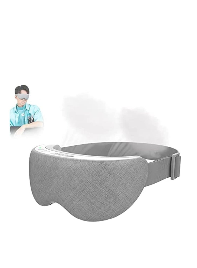 BlueFire Rechargeable Steam Eye Mask with Bluetooth Music – 1000mAh Portable Heated & Cooling Eye Steamer for Dry Eyes, Dark Circles, Puffy Eyes & Eye Strain Relief – Nano Moisturizing Spray, Ergonomic Silicone Design, Adjustable Fit, Cordless USB Type-C Rechargeable, Sleep & Relaxation Therapy for Men & Women - Image 1