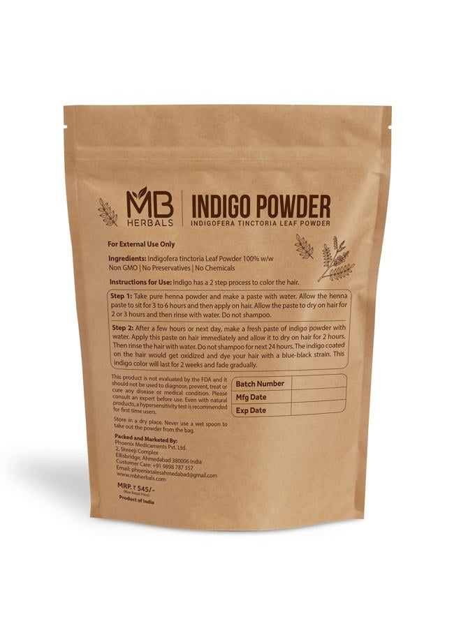 MB Herbals Pure Indigo Powder 1 LB | 454g | 16oz | 100% Pure Indigofera tinctoria Leaf Powder | Blue-Black Hair or Full Refund | Please Check all Images - Image 2