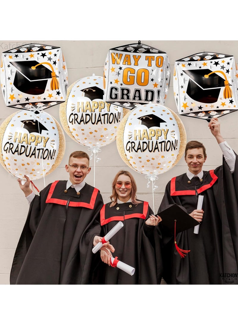 KatchOn, Happy Graduation Balloons - Large 22 Inch, Pack of 6 | Graduation Sqaure 4d Foil Balloons, Graduation Party Decorations 2025 | Graduation Balloons 2025, Graduation Decorations Class of 2025 - Image 5