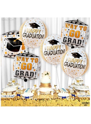 KatchOn, Happy Graduation Balloons - Large 22 Inch, Pack of 6 | Graduation Sqaure 4d Foil Balloons, Graduation Party Decorations 2025 | Graduation Balloons 2025, Graduation Decorations Class of 2025 - view 4