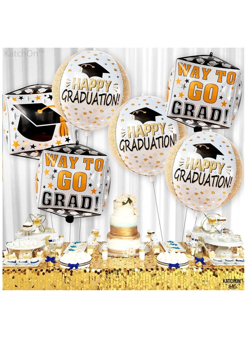 KatchOn, Happy Graduation Balloons - Large 22 Inch, Pack of 6 | Graduation Sqaure 4d Foil Balloons, Graduation Party Decorations 2025 | Graduation Balloons 2025, Graduation Decorations Class of 2025 - Image 4