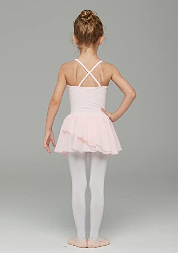 MdnMd Leotard for Girls Kids Dance Ballet Outfit Costume Gymnastic Ballerina Dress Tutu (Ballet Pink, Age 6-8) - Image 5
