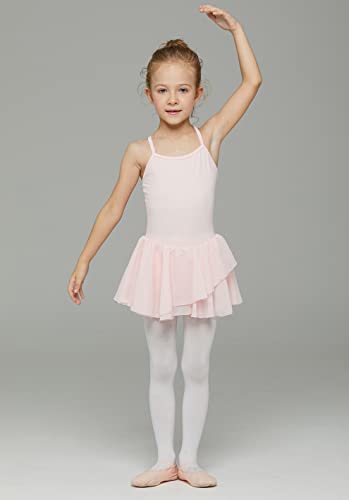 MdnMd Leotard for Girls Kids Dance Ballet Outfit Costume Gymnastic Ballerina Dress Tutu (Ballet Pink, Age 6-8) - Image 3