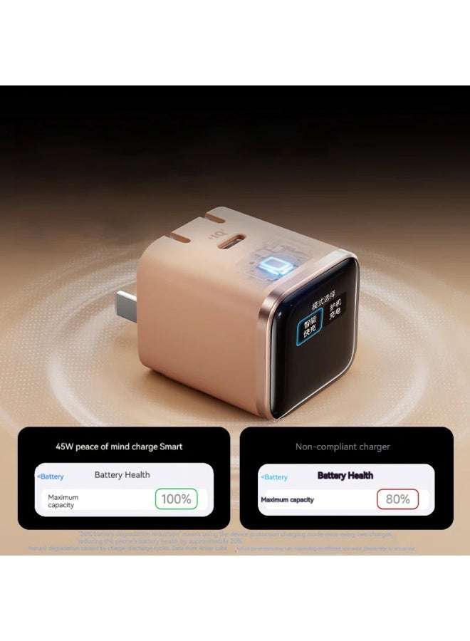 أنكر شاحن عرض ذكي من أنكر، شاحن USB C بقوة 45 واط من أنكر نانو، قابس قابل للطي بزاوية 180°، تعرف ذكي، وضع رعاية مدمج، لجهاز iPhone17/16/15 (بدون بطارية، منفذ USB-C واحد، بدون كابل) (نسخة صينية) - Image 2