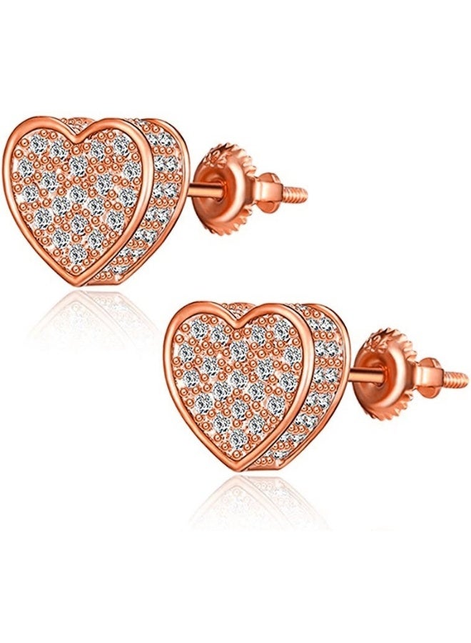 KUYING Inlaid Diamond Earrings With Hooks And Studs