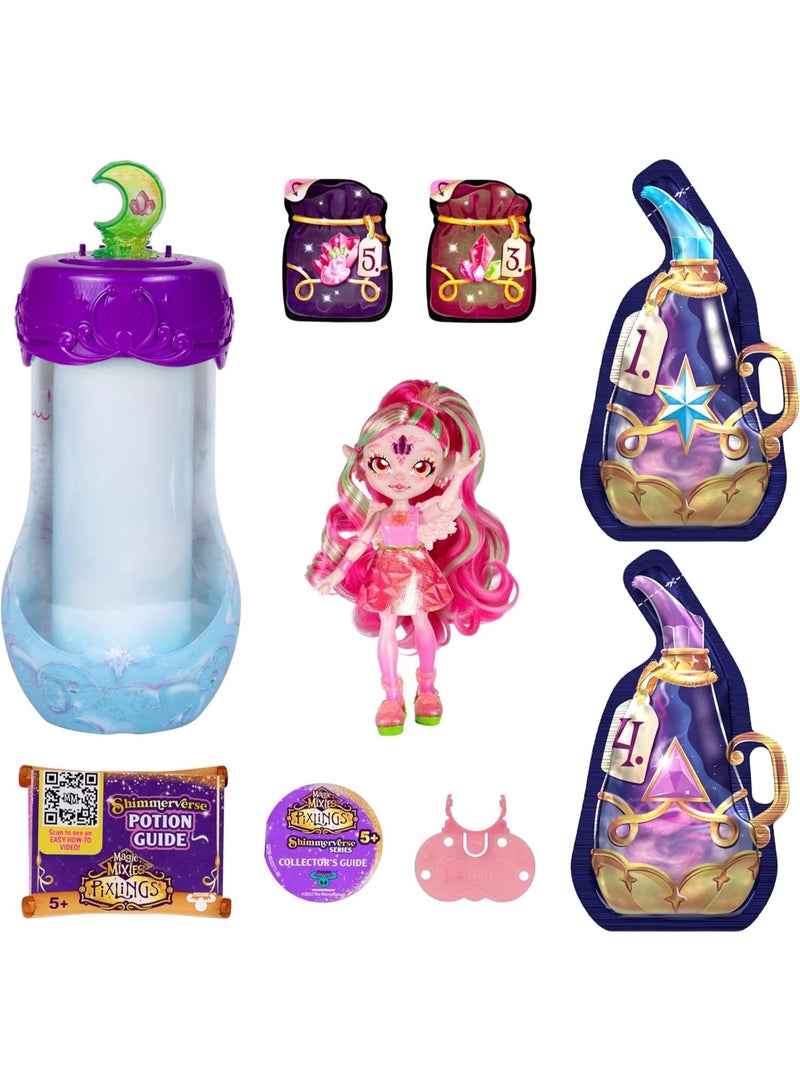 Magic Mixies Pixlings Shimmerverse Series, Create & Mix Magic Potion to Magically Reveal Faye The Fairy Pixling, This Beautiful 6.5" Shimmerverse Pixling Fashion Doll Appears Inside The Potion Bottle - Image 2