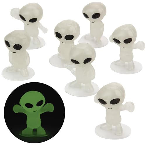 Entervending Glow in The Dark Alien Figurines for Kids 50 Pcs Small Halloween Party Favors Goodie Bag Fillers Pinata Stuffers Halloween Toys Bulk Gifts for Kids Vending Machine Toy Easter Toys - Image 1