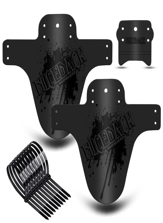 NICEDACK Bike Fender, Adjustable MTB Mud Guard, Front and Rear Compatible Mudguards, Fits 650B 20" 26" 27.5" 29 inch Fat Tire Bikes and All Disc Brake Bicycles (Matte Surface,Updated Black) - Image 1