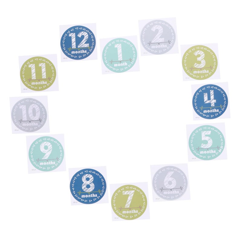 Baby Monthly Stickers For Newborn Photo Props Growth Keepsake Set 12 Pack - Image 2
