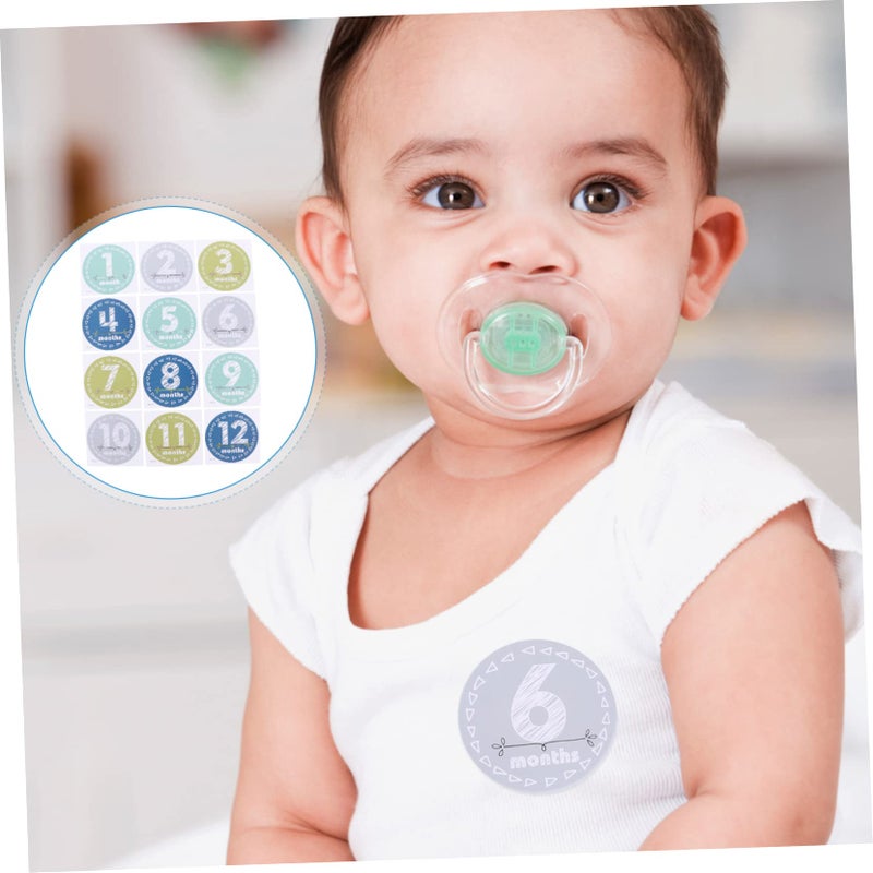 Baby Monthly Stickers For Newborn Photo Props Growth Keepsake Set 12 Pack - Image 3