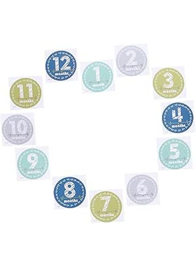 Baby Monthly Stickers For Newborn Photo Props Growth Keepsake Set 12 Pack - Image 1