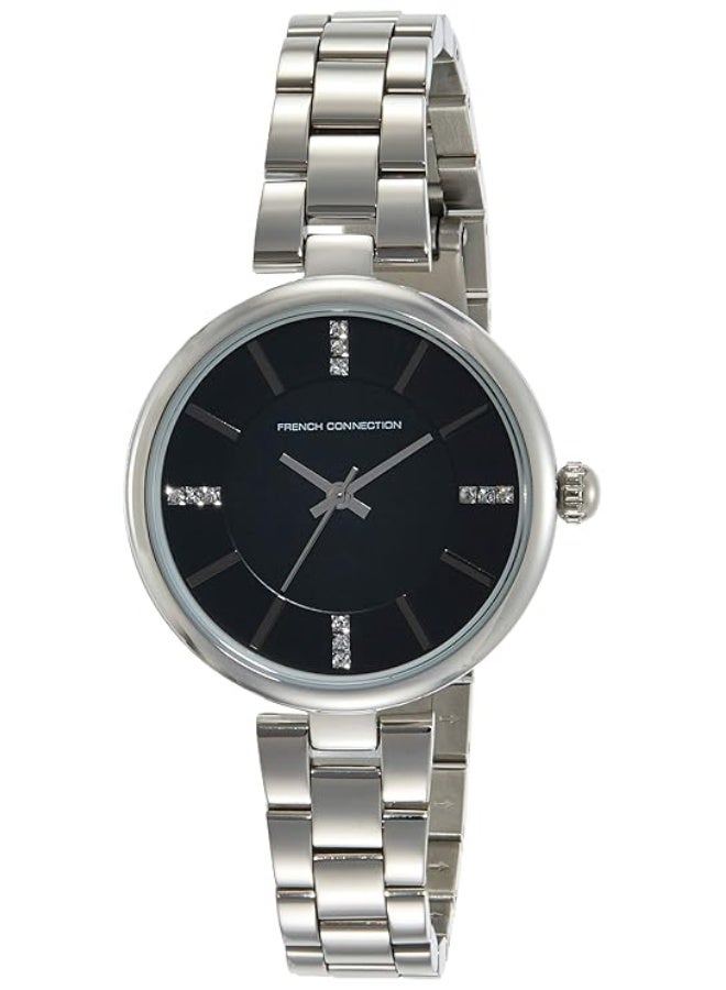 French Connection Women's White Dial Silver Stainless Steel Bracelet Analog Watch 34mm - Image 1