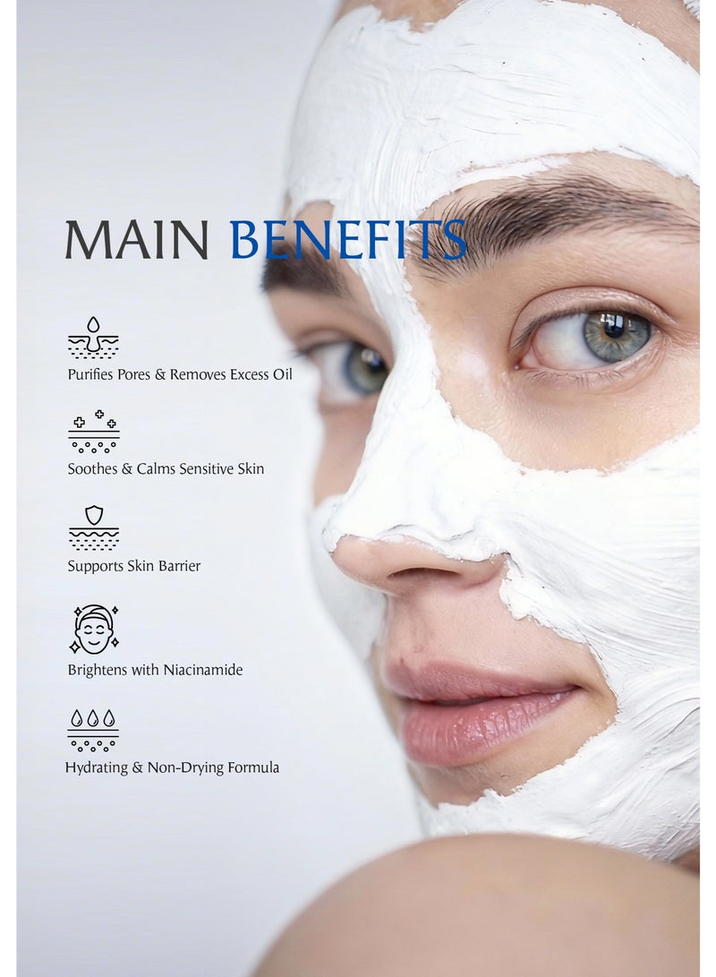 Dermendure Pore Cleansing Clay Mask for Face, Mud Mask for Oily Skin, Blackhead Remove Mask - with Bentonite and Amazonian White Clay - Oil Control, Niacinamide Brightening, Pore Purifying, 100g - Image 3
