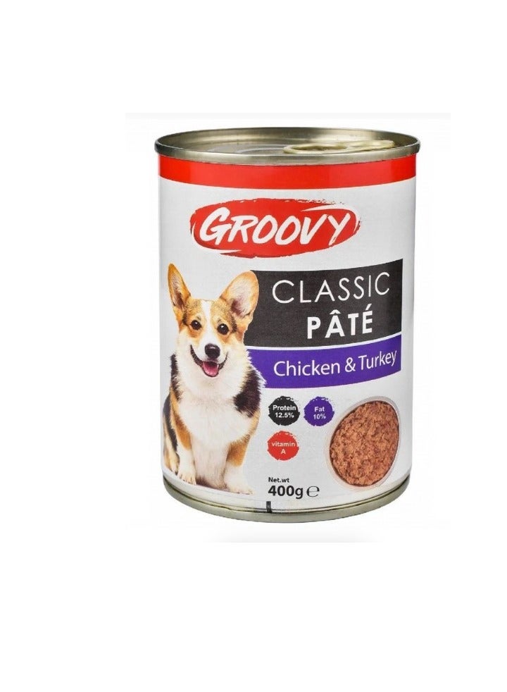 جروفي Classic Dog Pate with Chicken & Turkey400 gr