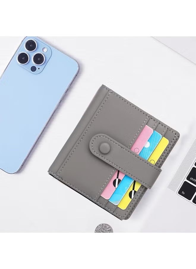 Arabest Slim Wallet for Women, RFID Blocking Bifold Credit Card Holder, Card Case, Leather Small Card Wallets Women, Leather Bifold Wallets with Zipper, Coin Pocket (Grey)  - Image 5