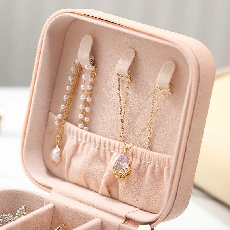 HaRvic HaRvic Small Jewelry Box Travel Mini Jewelry Organizer Case for Ring Pendant Earring Necklace Bracelet Organizer Storage Holder Jewellery Boxes Small Jewelry BoxPink  - Image 4