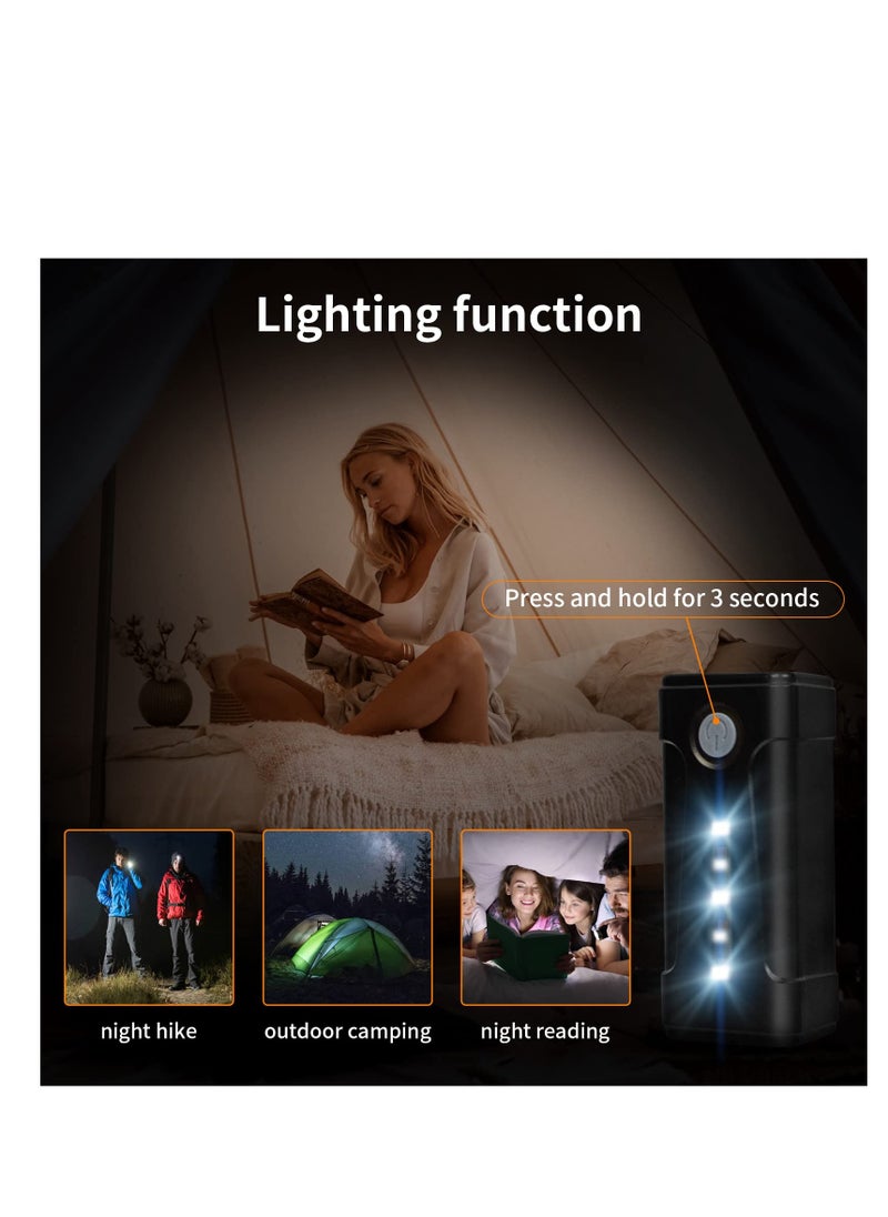 دش خارجي محمول، مضخة دش كهربائية خارجية قابلة لإعادة الشحن، إضاءة LED، شحن USB، بطارية قابلة للفصل، تضخ المياه من الدلو إلى تيار دش مستقر ولطيف