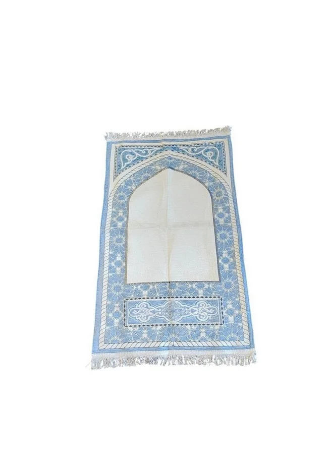 سليكو سجادة صلاة بنمط أنيق وجودة عالية من مموري فوم أزرق فاتح وأبيض 2.5 × 70 × 110 سم 800100121