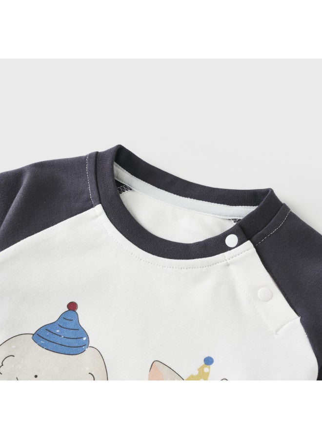 Tongtai Baby Long Sleeve Set, Spring And Autumn Pure Cotton Children's Clothing, Boys And Girls Casual Outing Cute Top And Pants - Image 3