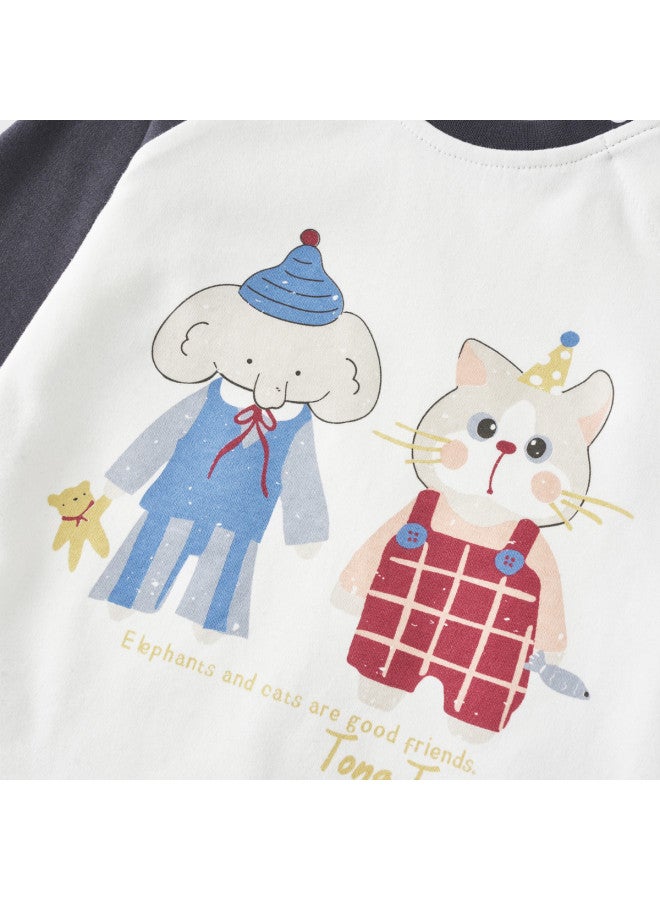 Tongtai Baby Long Sleeve Set, Spring And Autumn Pure Cotton Children's Clothing, Boys And Girls Casual Outing Cute Top And Pants - Image 4