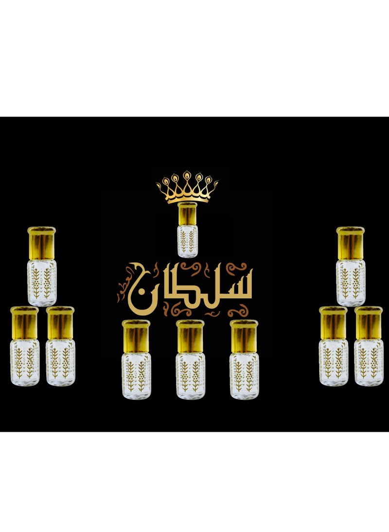 Sultan 10 Pieces Mixed Sultan Perfumes Is Stable and Lasts Long Economical Package 3 Ml 