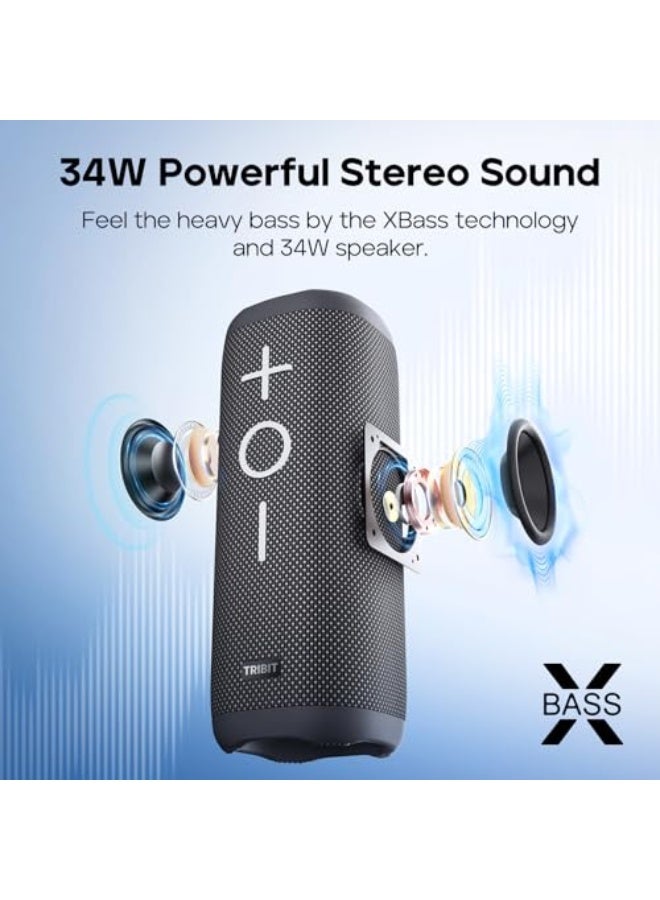 Tribit StormBox 2 Bluetooth Speaker with 34W 360° Surround Sound, XBass Tech, 24H Playtime, IPX7 Waterproof, Bluetooth 5.3, TWS Pairing Portable Wireless Speaker for Outdoor - Image 4