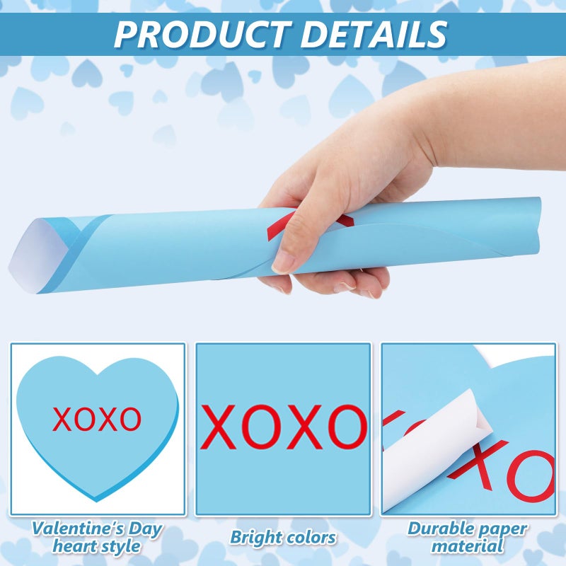 Whaline 50 Pack Valentine's Day Paper Placemats Conversation Heart Disposable Table Mat Colorful Heart Shape Decorative Paper Mats for Tableware Decor, 13 x 12 Inch - Image 3