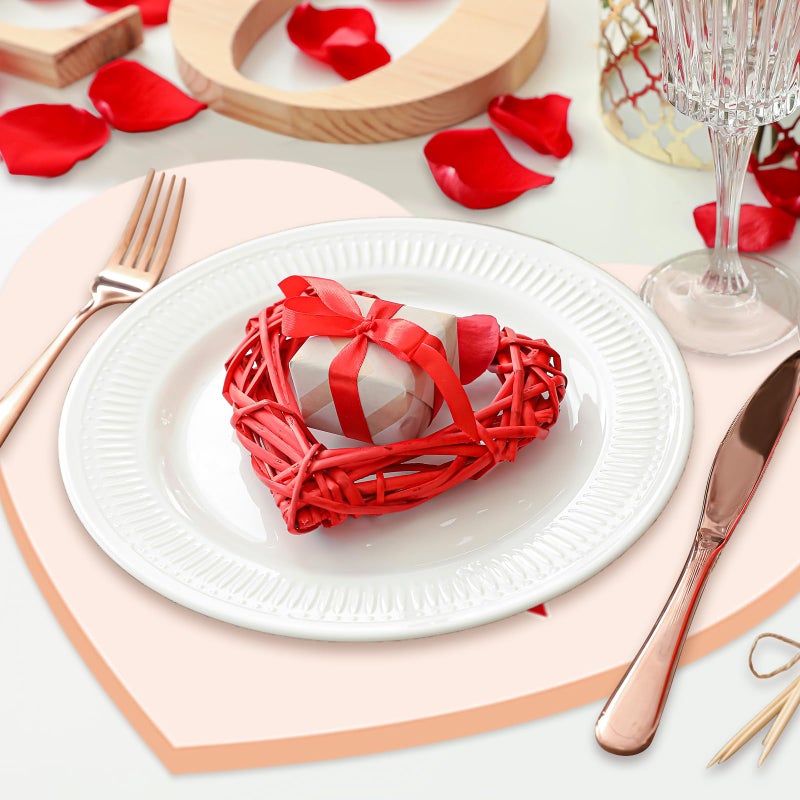Whaline 50 Pack Valentine's Day Paper Placemats Conversation Heart Disposable Table Mat Colorful Heart Shape Decorative Paper Mats for Tableware Decor, 13 x 12 Inch - Image 4