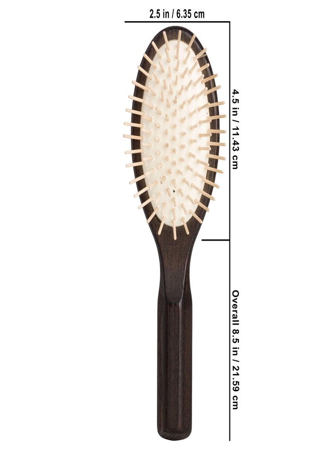 Redecker Maple Pin Oval Wooden Hairbrush with Oiled Thermowood Handle, 8-1/2-Inches - Image 3