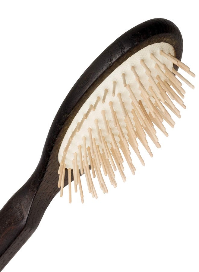 Redecker Maple Pin Oval Wooden Hairbrush with Oiled Thermowood Handle, 8-1/2-Inches - Image 2