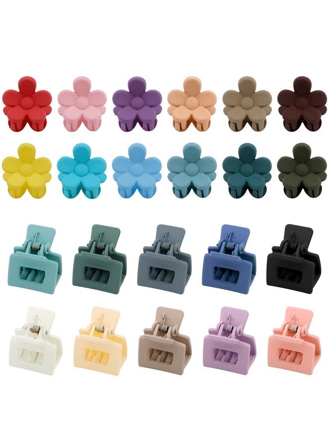 SuPoo Upoo 22Pcs Mini Claw Clips Small Hair Clips Girls Hair Clips 1.1" Mini Flower Hair Clips Hair Claw Clips Square Claw Clips For Thin Hair Flower Clips For Hair Tiny Hair Accessories For Girls - Image 2