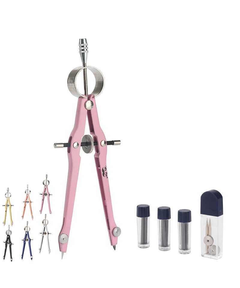 Mr. Pen Mr Pen Professional Compass for Geometry Extra Lead Metal Compass Drawing Tool for Students Drafting and Engineering Technical Drawings Circles and Geometry Projects - Image 2