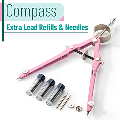 Mr. Pen Mr Pen Professional Compass for Geometry Extra Lead Metal Compass Drawing Tool for Students Drafting and Engineering Technical Drawings Circles and Geometry Projects - Image 3