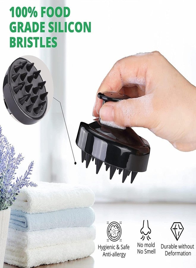 ANTIL'S 4-in-1 Soft Silicone Bath Brush Set | Long Handle Back Scrubber + Body Scrubber + Scalp Massager + Face Massager | Super Exfoliating & Lathering Shower Brush | BPA-Free | For Men & Women | With Free 3 Hook - Image 3