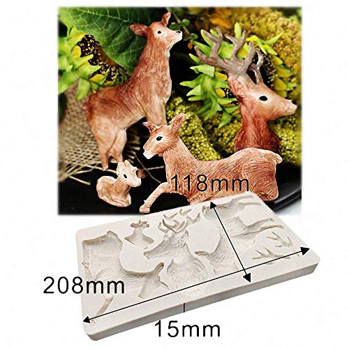 Fewo Christmas Reindeer Cake Fondant Mold - Elk & Deer Silicone Sugar Craft Gum Paste Mold for Cupcake Decorating & Polymer Clay Resin - Image 4