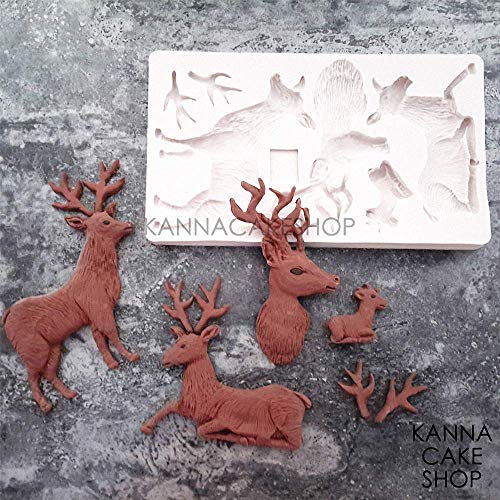 Fewo Christmas Reindeer Cake Fondant Mold - Elk & Deer Silicone Sugar Craft Gum Paste Mold for Cupcake Decorating & Polymer Clay Resin - Image 5