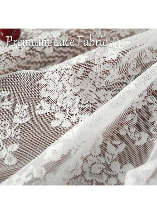 Jeloris Round Lace Tablecloth with Elegant Scalloped Bottom for Any Special Event Such as Wedding, Birthday Party, Baby Shower, Anniversary (48 inch, Style 1) - Image 3