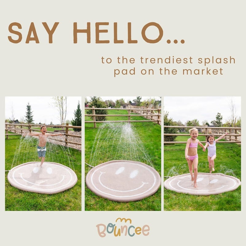 Bouncee Store Splash Pad Sprinkler for Kids - 68" Outside Mini Pool for Baby and Toddler - Splash Pad for Toddlers - Splash Pad for Kids Ages 4-8 - Inflatable Outdoor Toys for Toddlers - Water Toys - Image 2