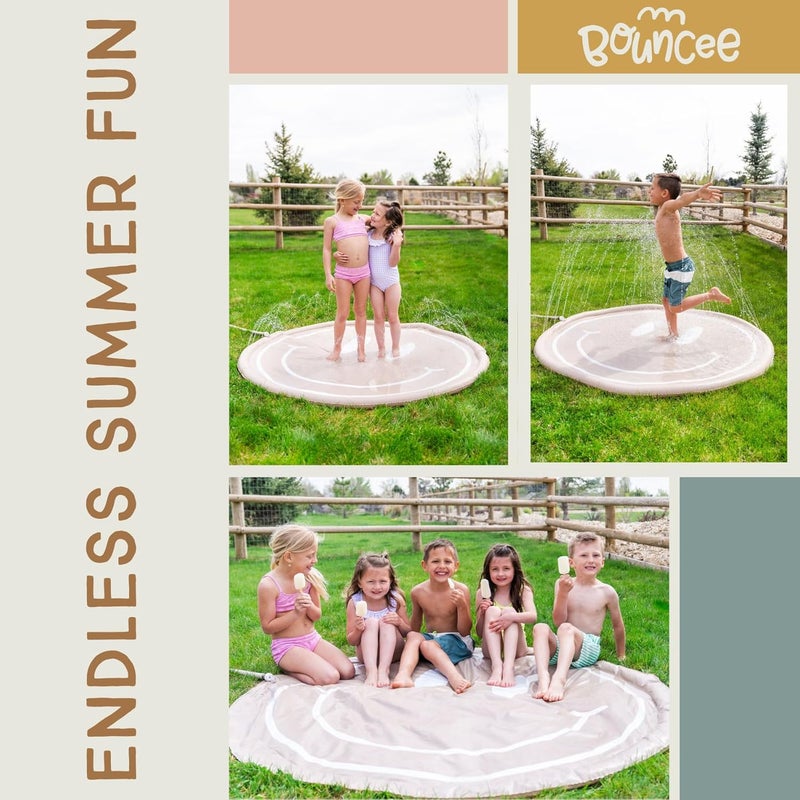 Bouncee Store Splash Pad Sprinkler for Kids - 68" Outside Mini Pool for Baby and Toddler - Splash Pad for Toddlers - Splash Pad for Kids Ages 4-8 - Inflatable Outdoor Toys for Toddlers - Water Toys - Image 4