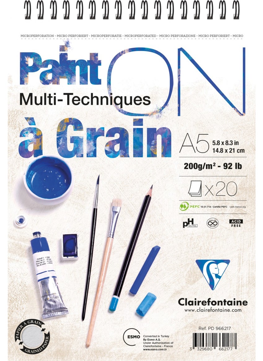 Clairefontaine - Clairfontaine Paint'On Picture Book A5 Wire 200 Gr 20 Yp - Image 1